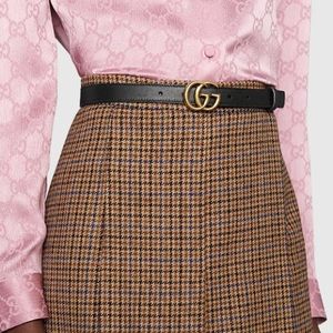 Gucci Leather Belt with Double G Buckle